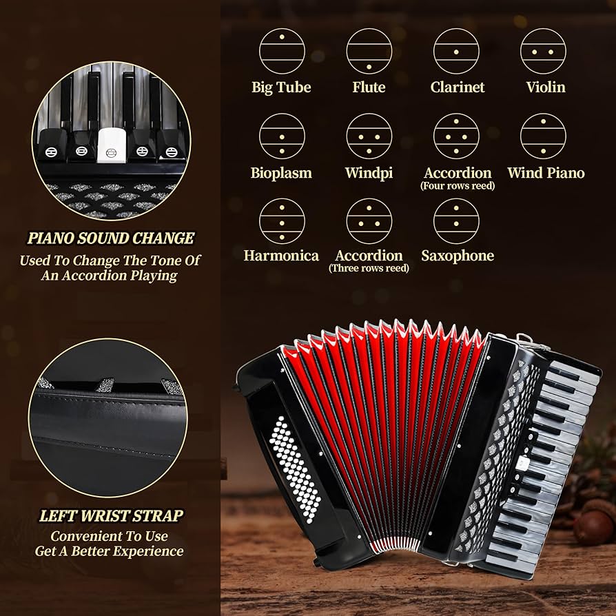 Amazon.com: Accordion 34 keys 60 bass keys Lightweight